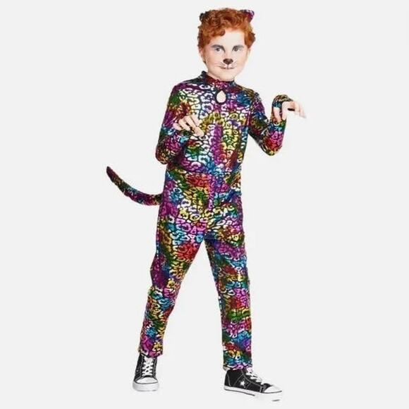NWT Hyde & Eek Foil Print WILD CAT Costume Leopard Kitty Rainbow - Picture 1 of 2